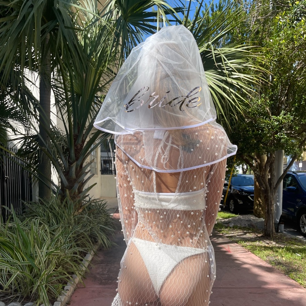 BRIDAL BUNDLE (437 bathing suit, Eliza Pearl cover up and bride party veil)